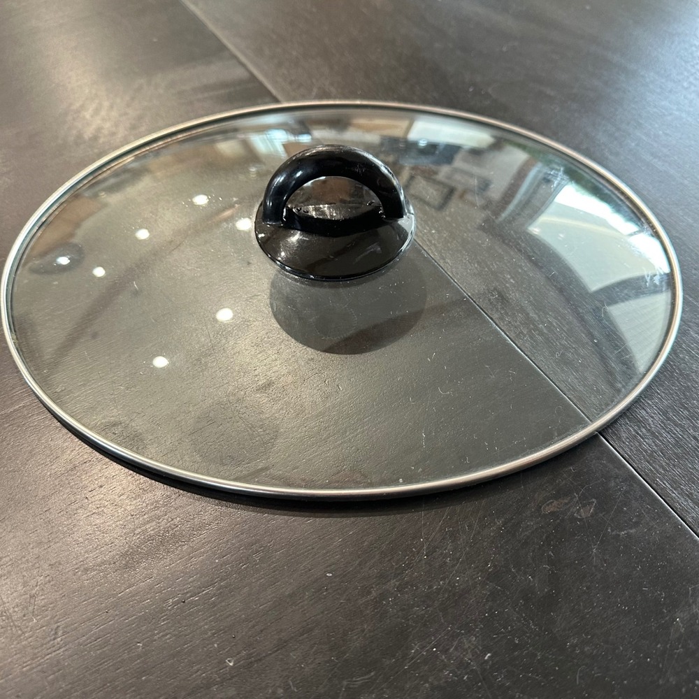 Oval 7 Qt Crock Pot Replacement Lid Clear Glass with Black Handle 12.25 x 9.5 in